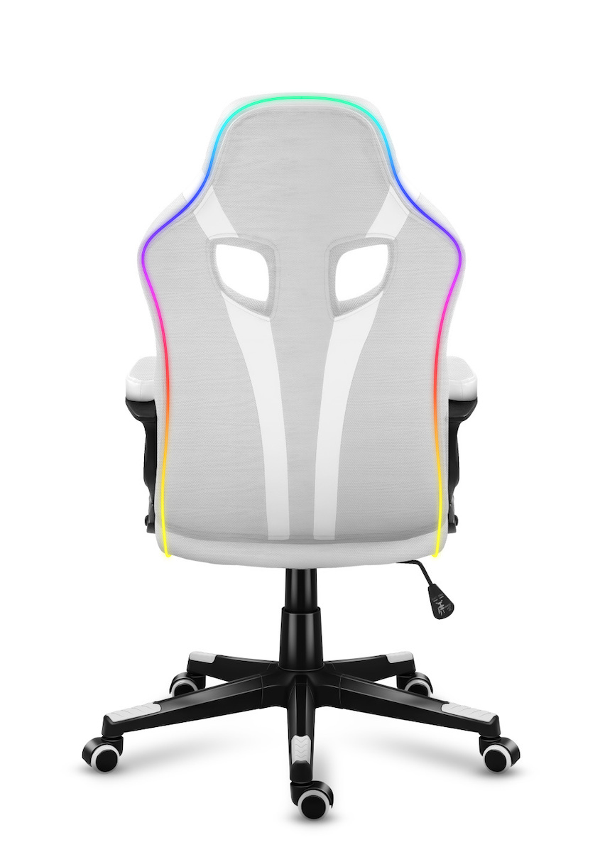 Huzaro Force 2.5 Υφασμάτινη Καρέκλα Gaming με RGB Φωτισμό Λευκή - Image 3