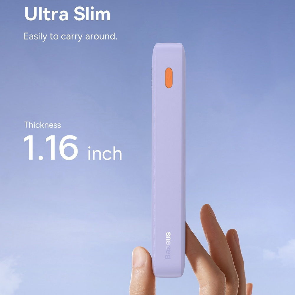 Baseus Airpow Power Bank 20000mAh 20W με Θύρα USB-A και Θύρα USB-C Μωβ - Image 5