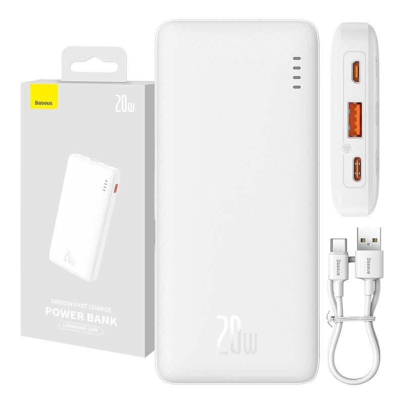 Baseus Airpow Power Bank 10000mAh 20W με Θύρα USB-A και Θύρα USB-C Power Delivery Λευκό - Image 10