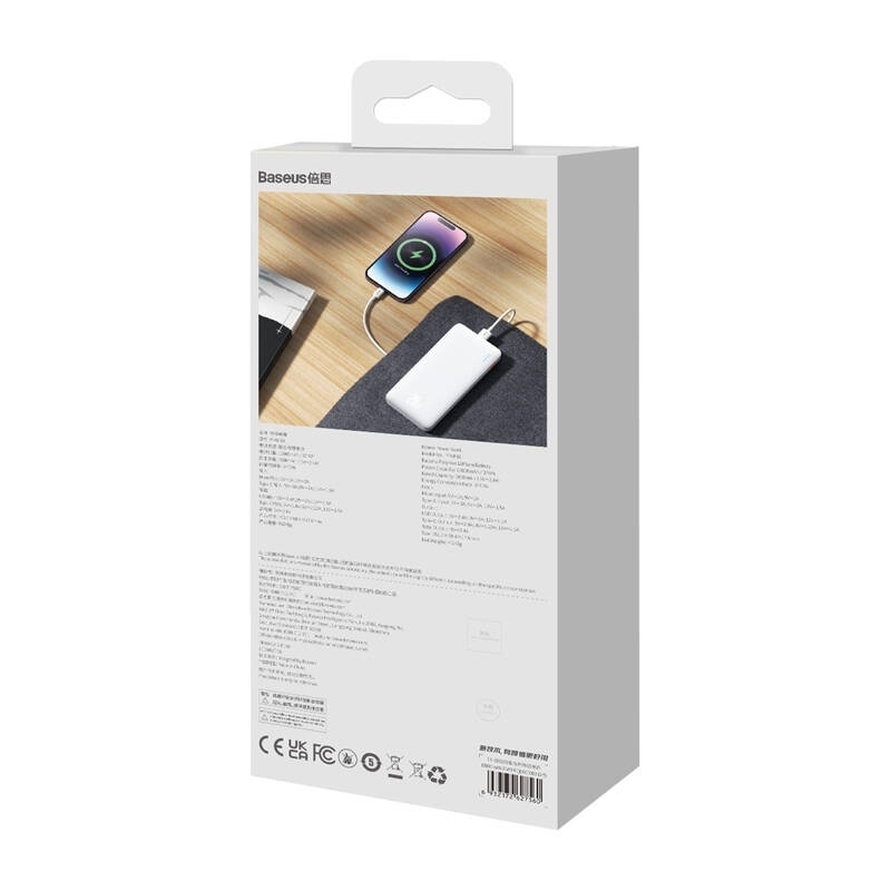 Baseus Airpow Power Bank 10000mAh 20W με Θύρα USB-A και Θύρα USB-C Power Delivery Λευκό - Image 9