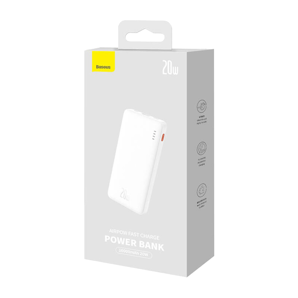 Baseus Airpow Power Bank 10000mAh 20W με Θύρα USB-A και Θύρα USB-C Power Delivery Λευκό - Image 4