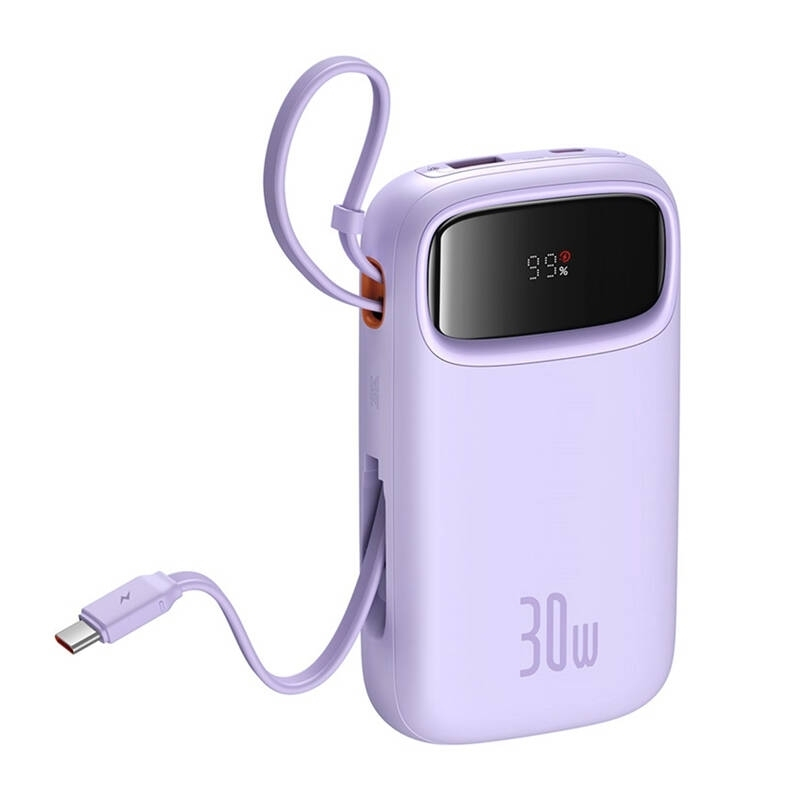 Baseus QPow 2 Power Bank 20000mAh 30W με Θύρα USB-A και 2 Θύρες USB-C Μωβ - Image 8