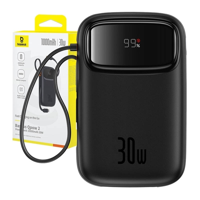 Baseus QPow 2 Power Bank 10000mAh 30W με Θύρα USB-A και Θύρα USB-C Μαύρο - Image 10