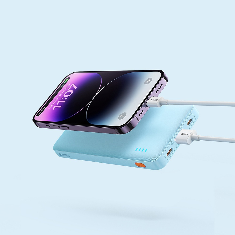 Baseus Airpow Power Bank 10000mAh 20W με Θύρα USB-A και Θύρα USB-C Power Delivery Μπλε - Image 6