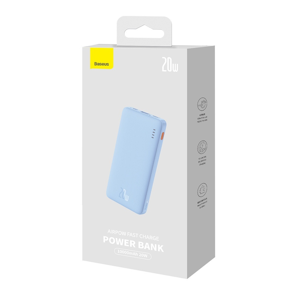 Baseus Airpow Power Bank 10000mAh 20W με Θύρα USB-A και Θύρα USB-C Power Delivery Μπλε - Image 4