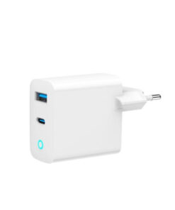 Gembird Φορτιστής Χωρίς Καλώδιο GaN με Θύρα USB-A και Θύρα USB-C 65W Power Delivery / Quick Charge 3.0 Λευκός (TA-UC-PDQC65L-W-01)