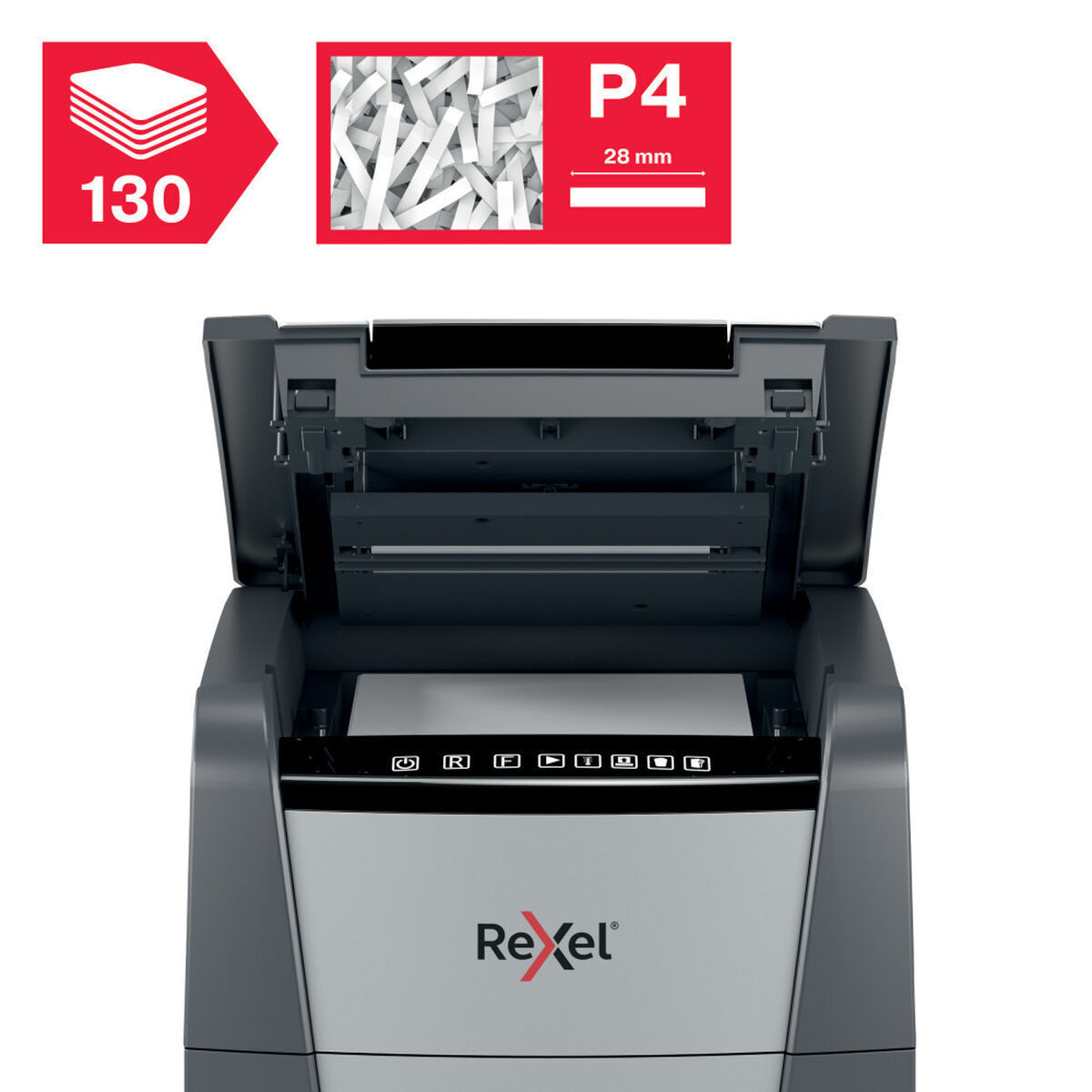Rexel Καταστροφέας Εγγράφων AUTO+ 130X P4 Cross Cut 130 Φύλλων με Κάδο 44lt - Image 7