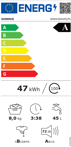 Gorenje 8kg Μαύρο WNHAI84APS/PL - Image 2