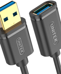 Alternative view of Unitek USB 2.0 Cable USB-A male - USB-A female Μαύρο 0.5m S9115661