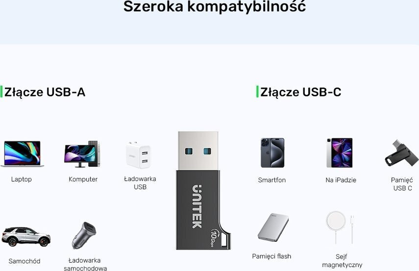 Προσαρμογέας Unitek Usb-a Usb-c 10gbps Μαύρο A1049abk01 - Image 4