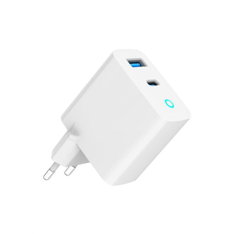 Gembird Φορτιστής Χωρίς Καλώδιο GaN με Θύρα USB-A και Θύρα USB-C 30W Power Delivery / Quick Charge 3.0 Λευκός (TA-UC-PDQC30L-W-01) - Image 2