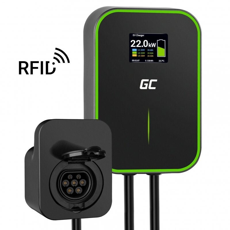 Green Cell EV15RFID Επιτοίχιος Τριφασικός Σταθμός Φόρτισης 22kW με Ενσωματωμένο Καλώδιο Type 2 - Image 6