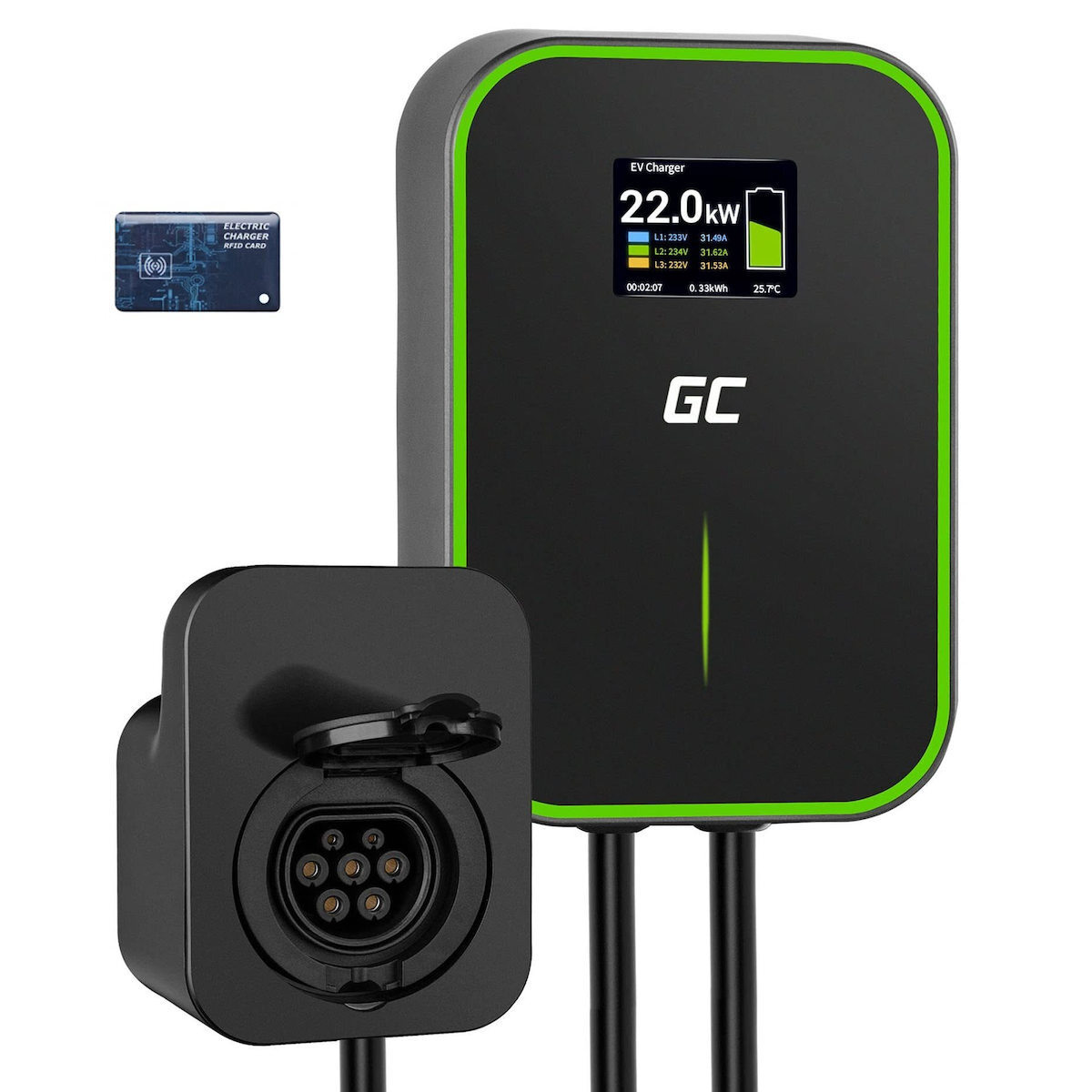 Green Cell EV15RFID Επιτοίχιος Τριφασικός Σταθμός Φόρτισης 22kW με Ενσωματωμένο Καλώδιο Type 2 - Image 11