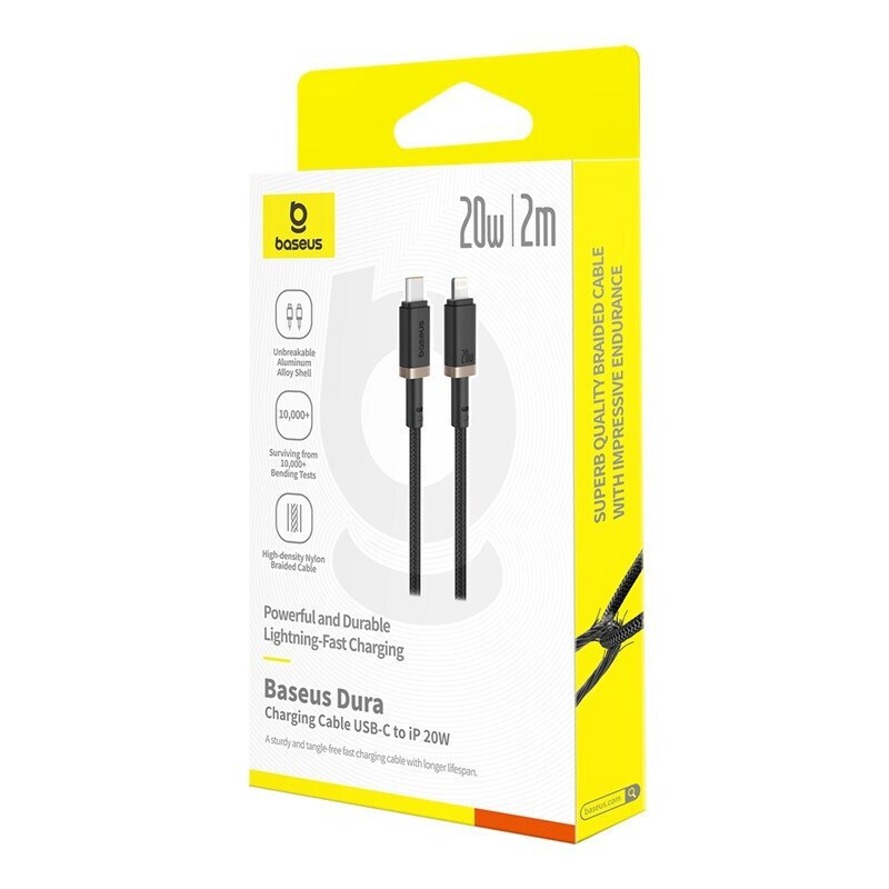 Baseus Dura Braided USB-C to Lightning Cable 20W Μαύρο 2m (P10377800U01-02) - Image 5