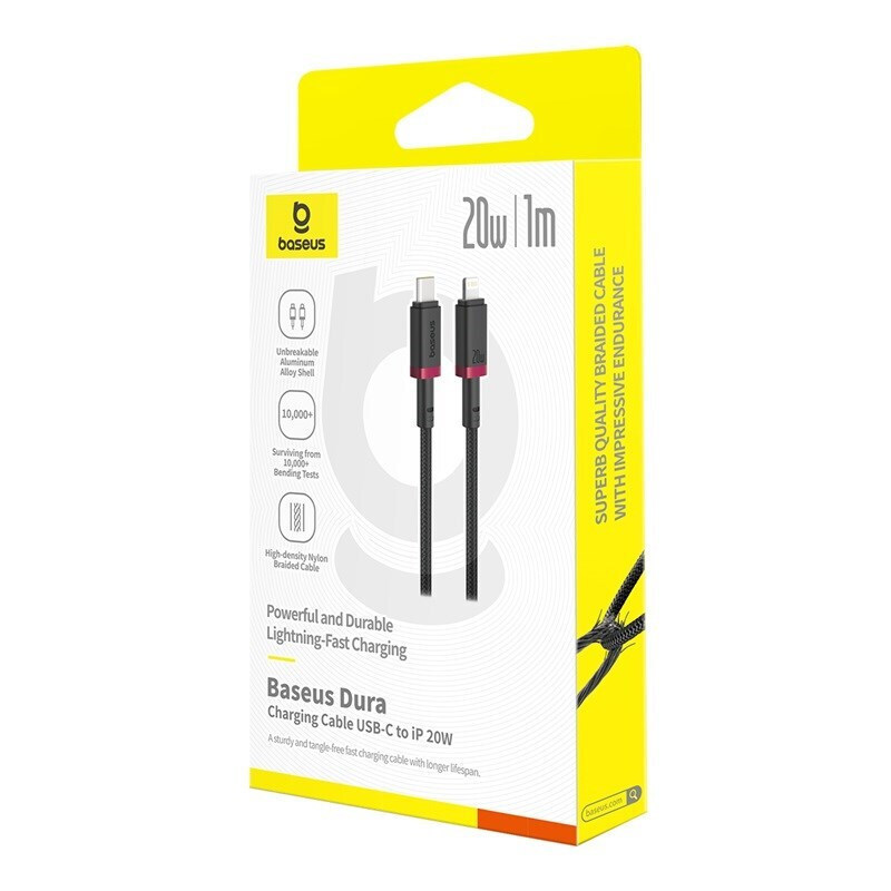 Baseus Dura Braided USB-C to Lightning Cable 20W Μαύρο 1m (P10377800U01-01) - Image 7