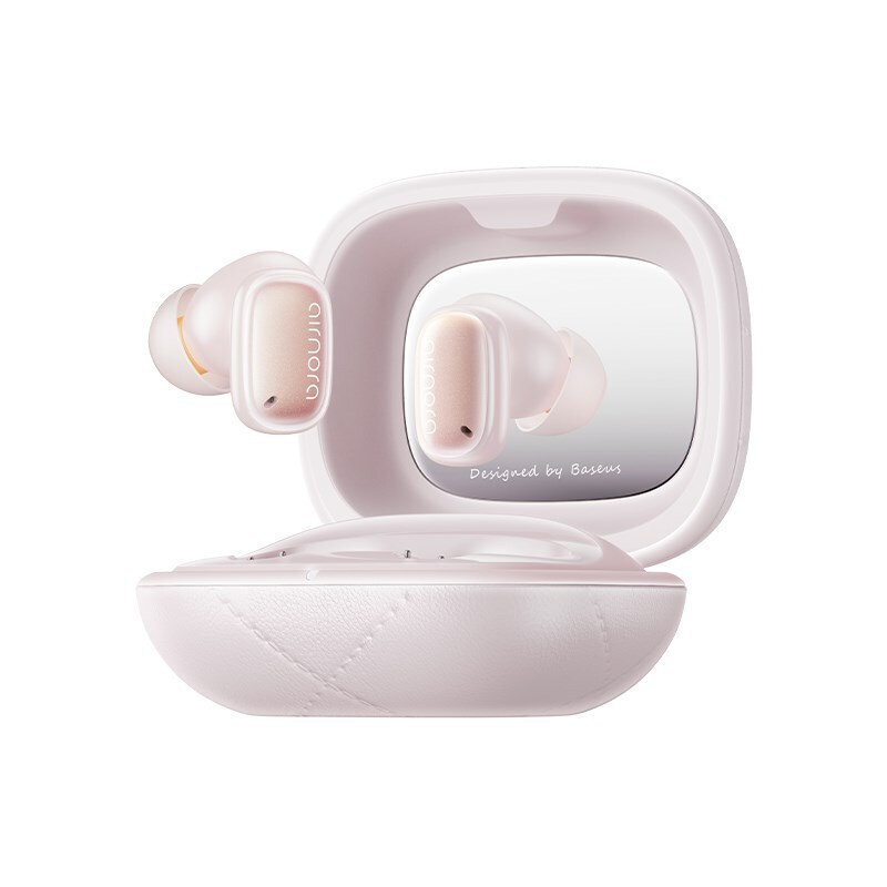 Baseus AirNora 3 In-ear Bluetooth Handsfree Ακουστικά με Θήκη Φόρτισης Ροζ