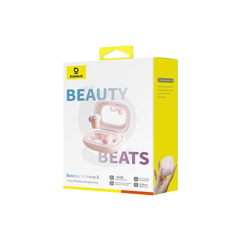 Baseus AirNora 3 In-ear Bluetooth Handsfree Ακουστικά με Θήκη Φόρτισης Ροζ - Image 8