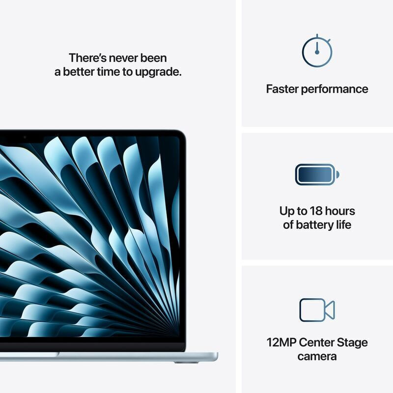 Apple MacBook Air 13.6" IPS Retina Display (M4-10‑core/16GB/512GB SSD/10-Core GPU) Sky Blue (International English Keyboard) - Image 2
