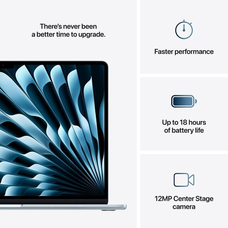 Apple MacBook Air 15.3" IPS Retina Display (M4-10‑core/16GB/256GB SSD/10-Core GPU) Sky Blue (International English Keyboard) - Image 2