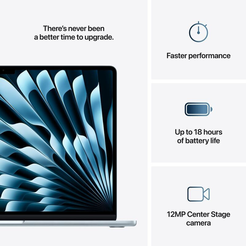 Apple MacBook Air 15.3" IPS Retina Display (M4-10‑core/24GB/512GB SSD/10-Core GPU) Sky Blue (International English Keyboard) - Image 2