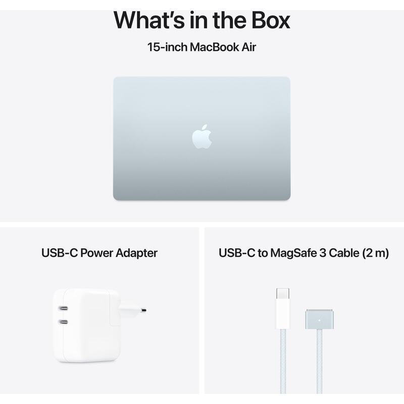 Apple MacBook Air 15.3" IPS Retina Display (M4-10‑core/24GB/512GB SSD/10-Core GPU) Sky Blue (International English Keyboard) - Image 3