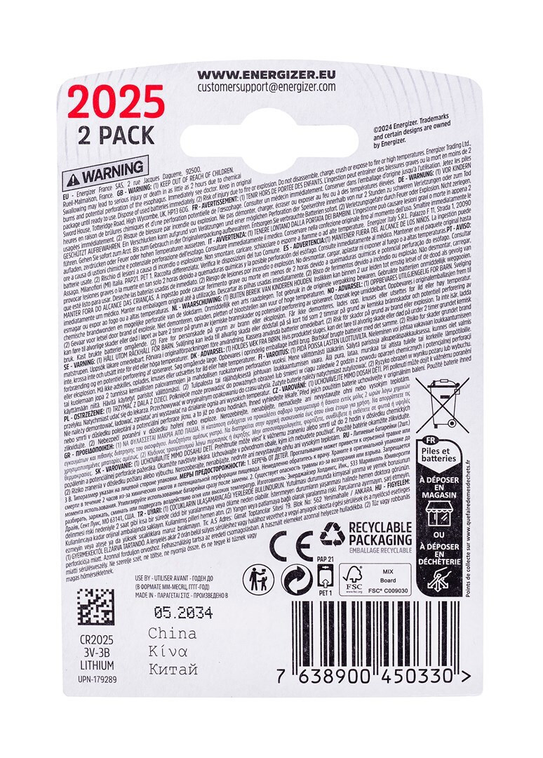 Energizer Μπαταρία Λιθίου Ρολογιών CR2025 3V 1τμχ - Image 3