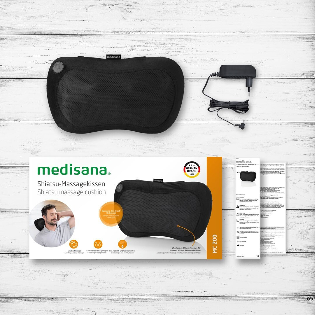 Medisana Μαξιλάρι Μασάζ Shiatsu για τον Αυχένα, την Πλάτη & τα Πόδια με Λειτουργία Θέρμανσης Μαύρο - Image 4