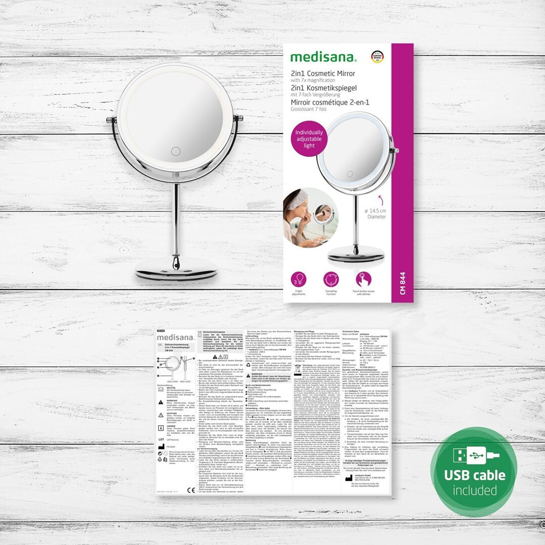 Medisana Καθρέπτης Μακιγιάζ Επιτραπέζιος με Φως 14.5x19.2cm Λευκός - Image 5