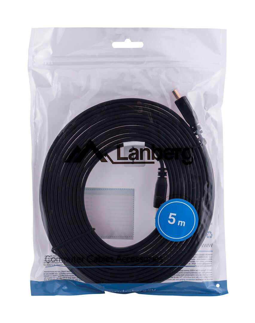 Lanberg HDMI 1.4 Cable HDMI male - HDMI male 5m (CA-HDMI-21CU-0050-BK) - Image 5