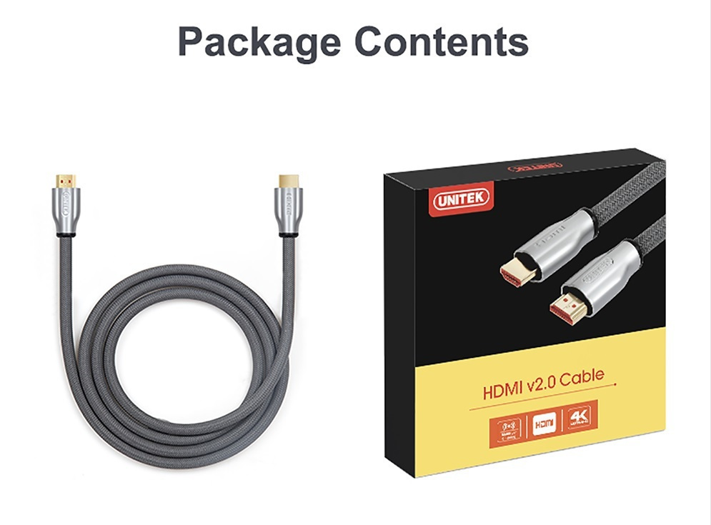 Unitek HDMI 2.0 Braided HDMI male - HDMI male 1m Γκρι (Y-C136RGY) - Image 6