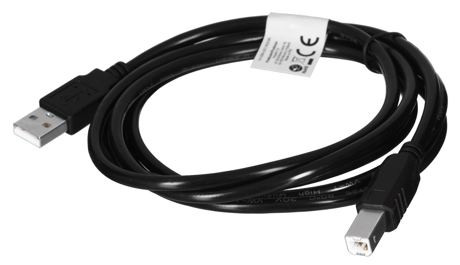 Lanberg USB 2.0 Cable USB-A male - USB-B male 1.8m (CA-USBA-10CC-0018-BK) - Image 4
