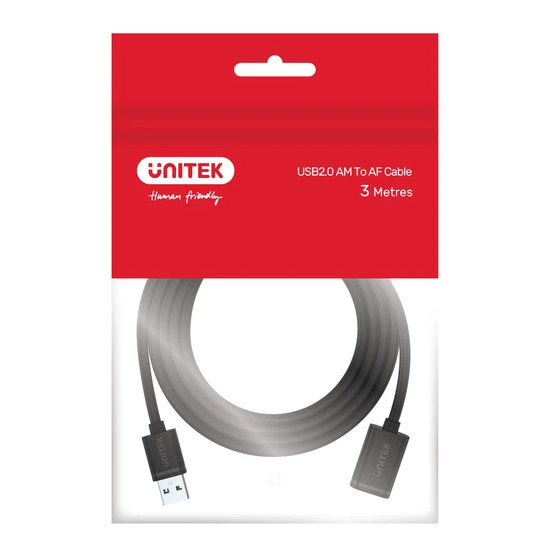 Unitek USB 2.0 Cable USB-A male - USB-A female Μαύρο 3m (Y-C417GBK) - Image 8