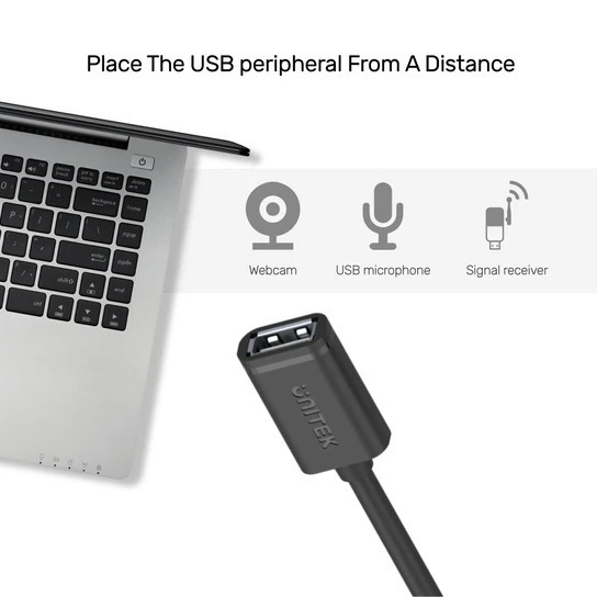 Unitek USB 2.0 Cable USB-A male - USB-A female Μαύρο 3m (Y-C417GBK) - Image 5