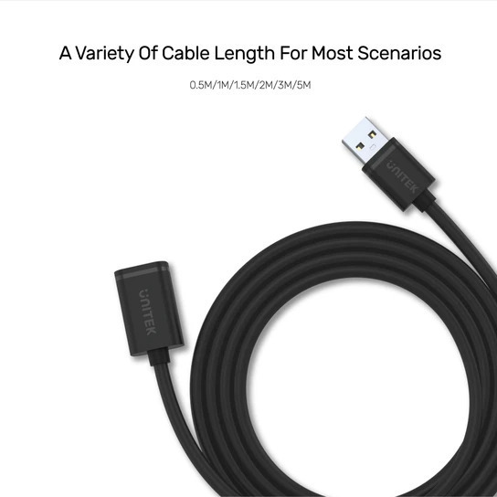 Unitek USB 2.0 Cable USB-A male - USB-A female Μαύρο 3m (Y-C417GBK) - Image 7