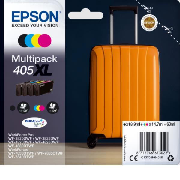 Epson 405XL Γνήσιο Πακέτο 4 Μελανιών Εκτυπωτή InkJet Κίτρινο / Κυανό / Ματζέντα / Μαύρο (C13T05H64020) - Image 2