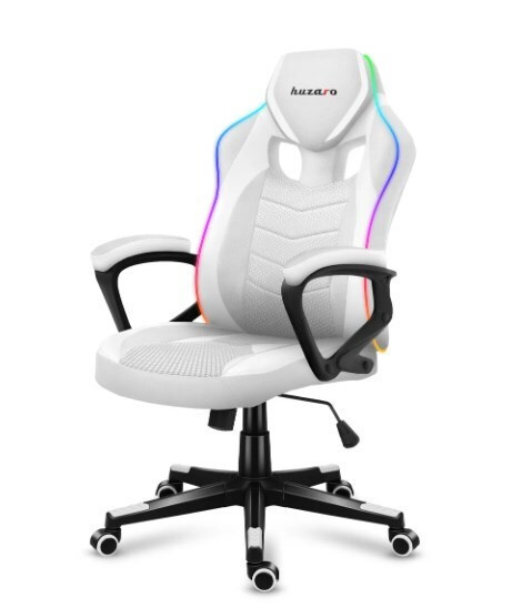 Huzaro Force 2.5 Υφασμάτινη Καρέκλα Gaming με RGB Φωτισμό Λευκή - Image 9
