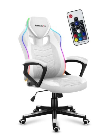 Huzaro Force 2.5 Υφασμάτινη Καρέκλα Gaming με RGB Φωτισμό Λευκή - Image 7