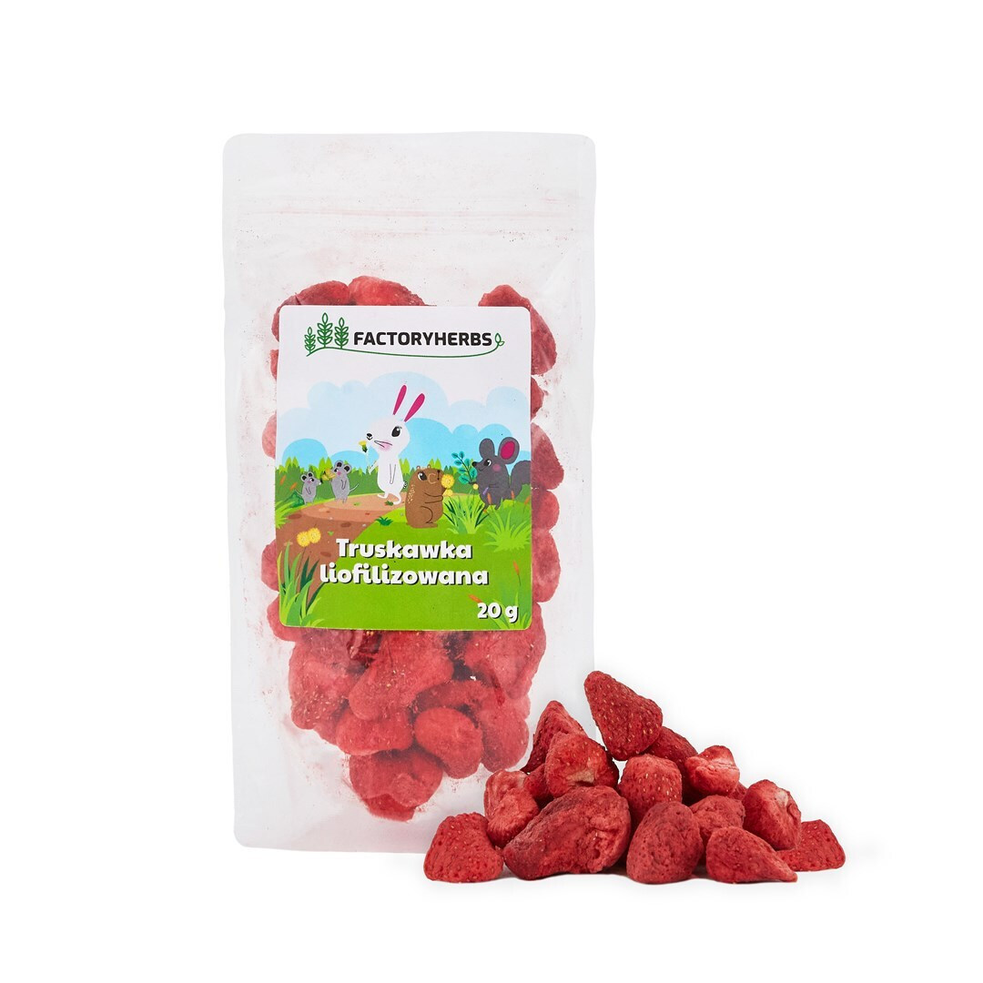 Factory Herbs Freeze-dried Strawberries Treat Rodents Rabbits 20g - Image 2