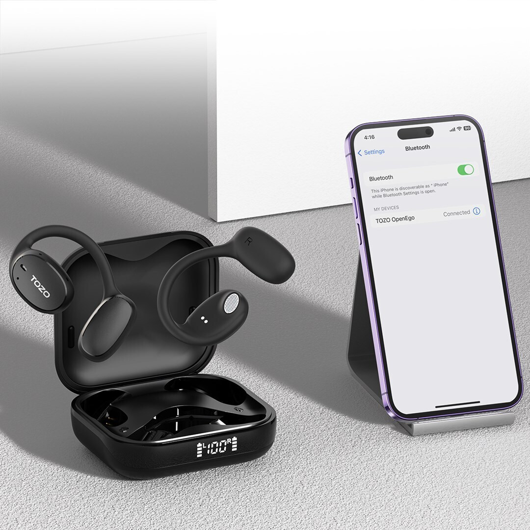 Tozo OpenEgo Open Ear Μαύρα - Image 4
