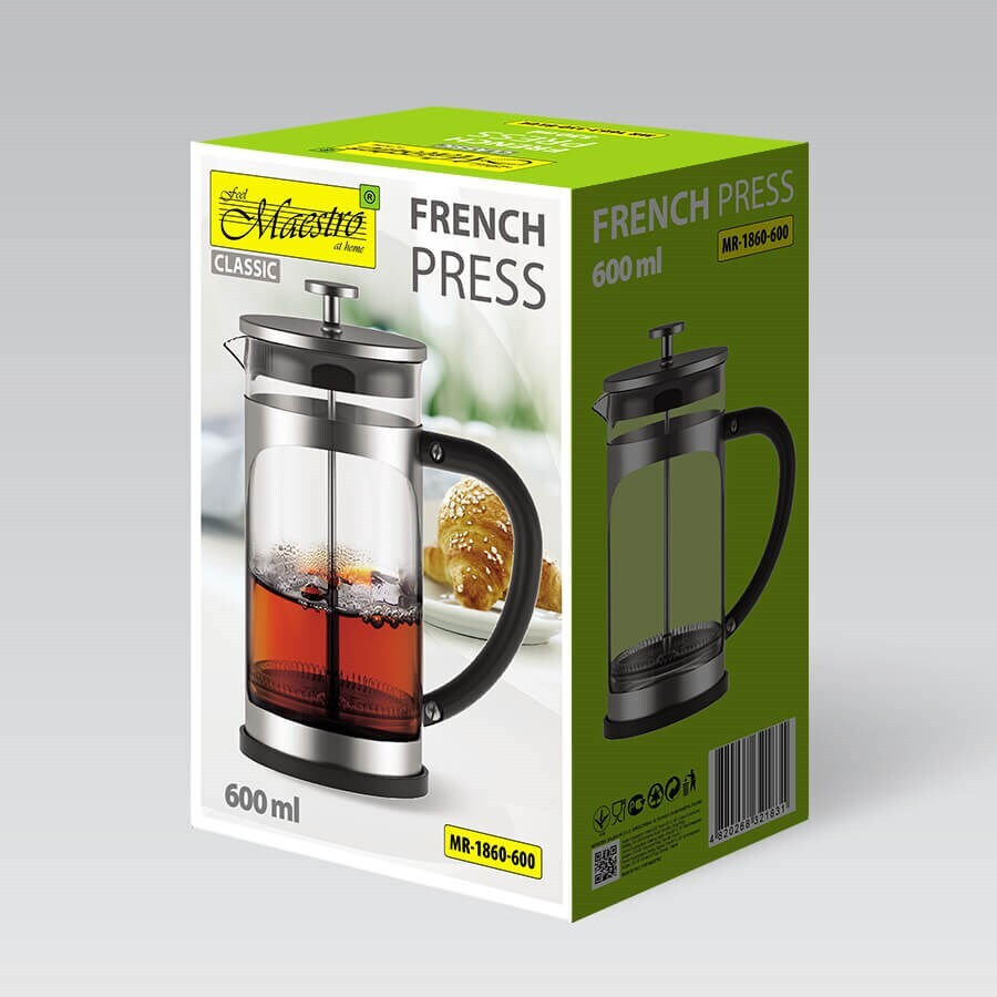 French Press Maestro Mr-1860 Mr-1860-600 600 Ml Steel - Image 2