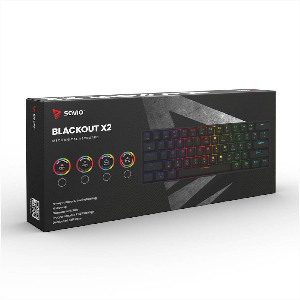Savio Blackout X2 Gaming Μηχανικό Πληκτρολόγιο 60% με Outemu Brown διακόπτες και RGB φωτισμό (Αγγλικό US) - Image 6