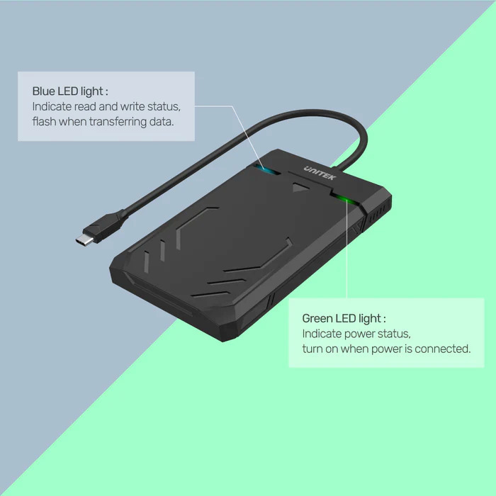 Unitek Diskguard Raiden Θήκη για Σκληρό Δίσκο 2.5" SATA III με σύνδεση Type-C - Image 7