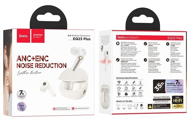 Hoco EQ23 Plus Duke Ⅱ In-ear Bluetooth Handsfree Ακουστικά με Θήκη Φόρτισης Λευκά - Image 4