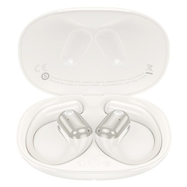 Hoco EA6 Open Ear Bluetooth Handsfree Ακουστικά με Θήκη Φόρτισης Λευκά - Image 2