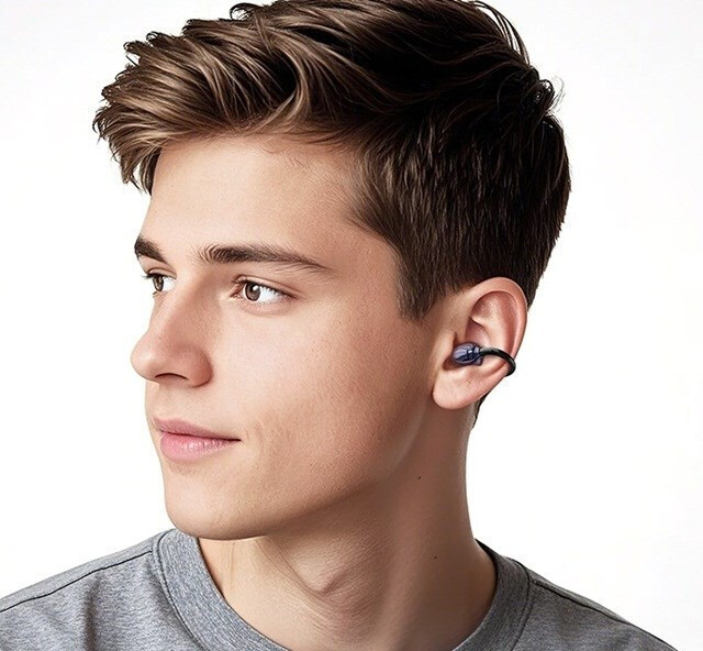 Hoco EA5 Duke III Open Ear Bluetooth Handsfree Ακουστικά με Θήκη Φόρτισης Μαύρα - Image 2