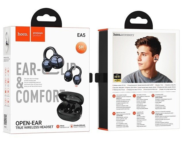 Hoco EA5 Duke III Open Ear Bluetooth Handsfree Ακουστικά με Θήκη Φόρτισης Μαύρα - Image 3