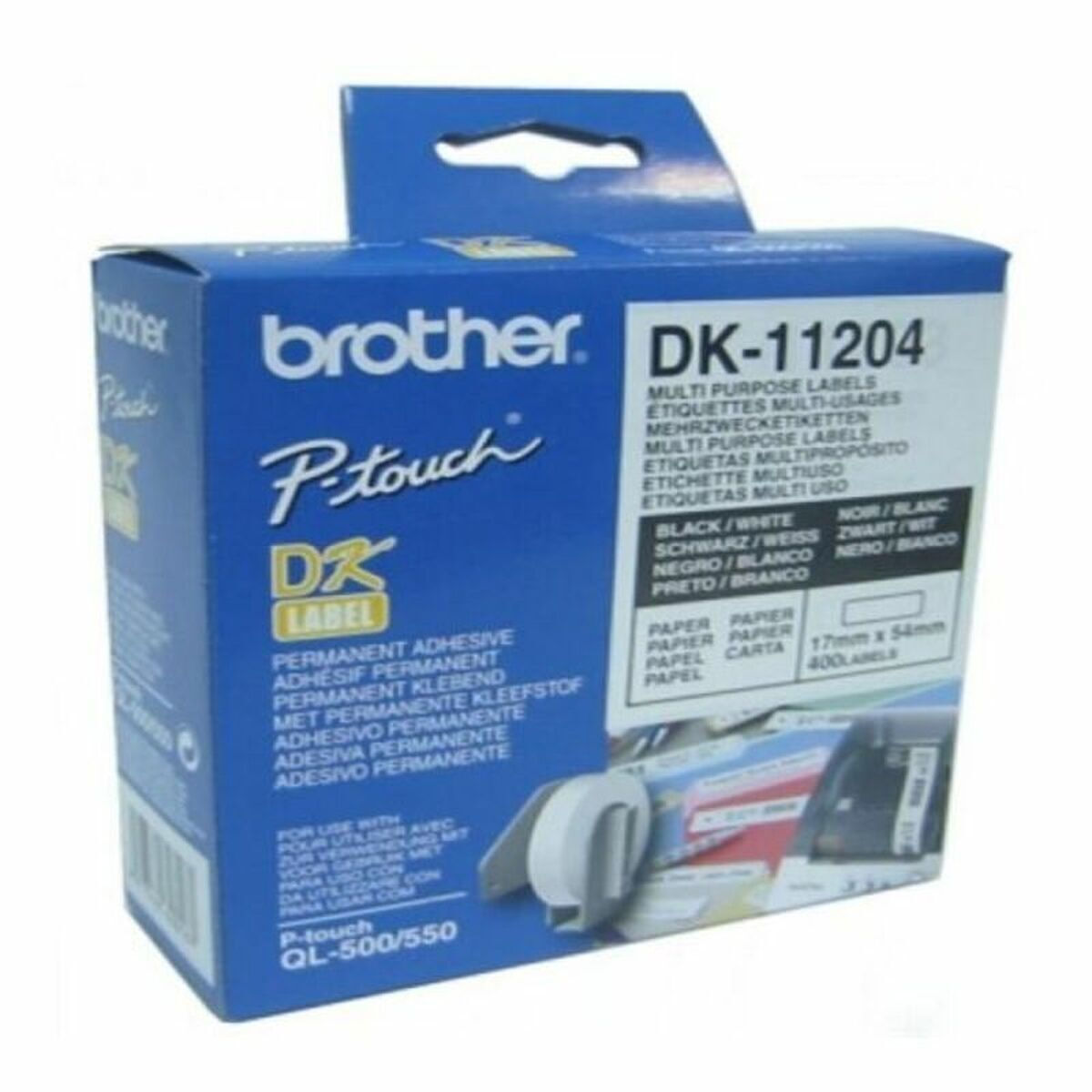 Brother DK11204 Αυτοκόλλητες Ετικέτες σε Ρολό για Εκτυπωτή Ετικετών 17x54mm - Image 3