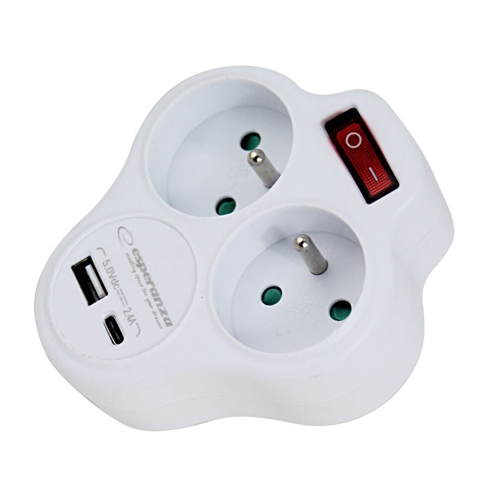 Esperanza Πολύπριζο 2 Θέσεων με USB-A και USB-C Χωρίς Καλώδιο - Image 4