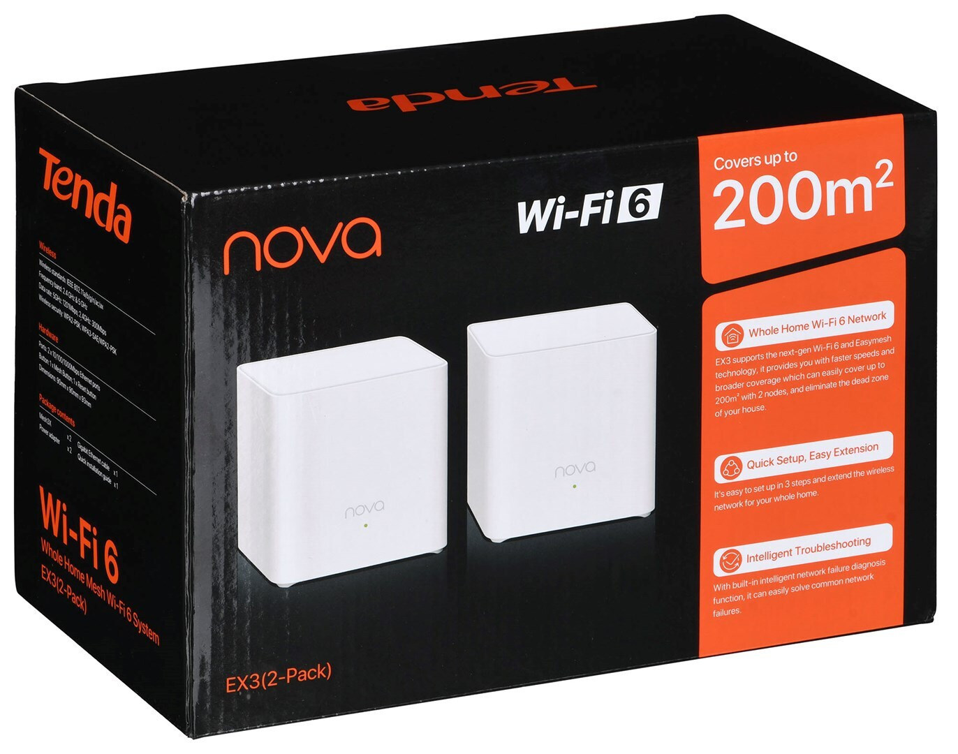 Tenda EX3 WiFi Mesh Network Access Point Wi‑Fi 6 Dual Band (2.4 & 5GHz) σε Διπλό Kit - Image 4