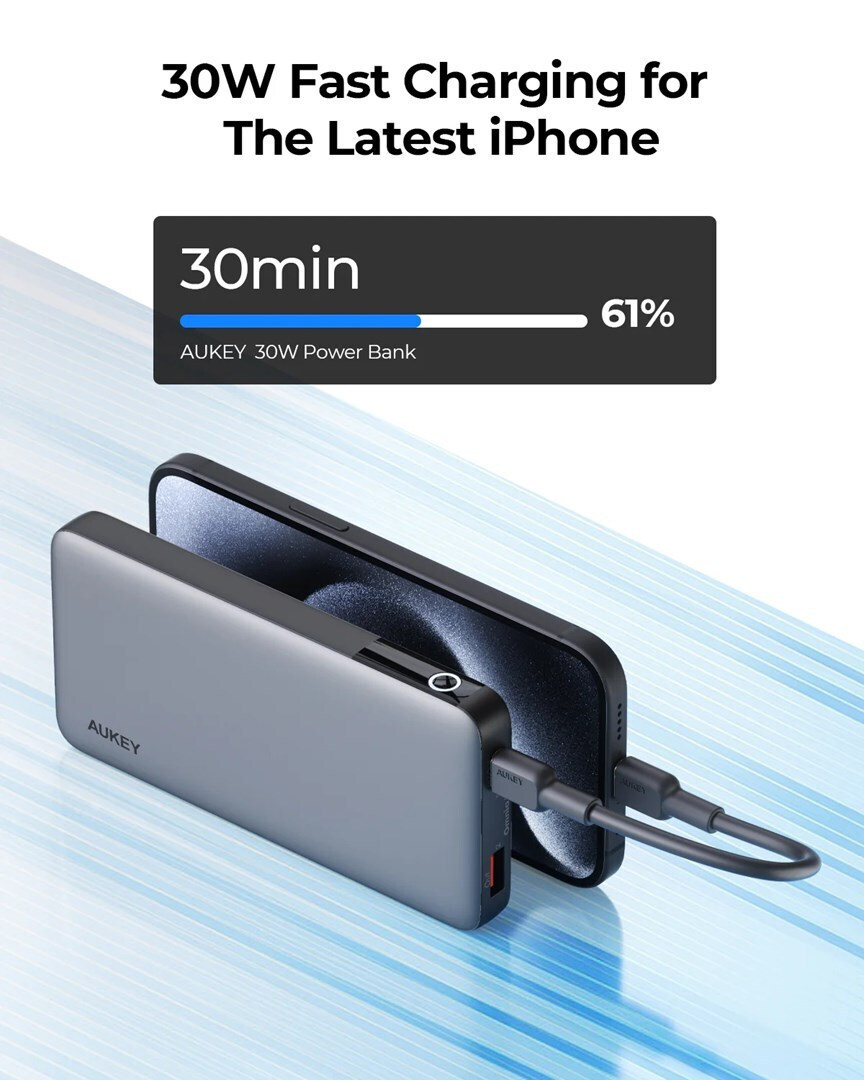 Aukey PB-Y41 10000mAh 30W Γκρι - Image 3